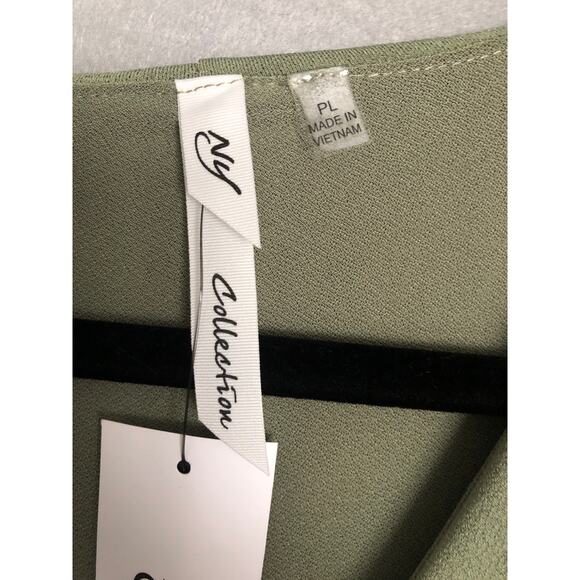 NY Collection Women's Large Petite Flutter Sleeve Ruffle Midi Dress NEW - Picture 2 of 8